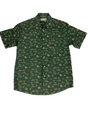 Alex Cannon Sz L 100% Cotton VW Bug Van Surfboard Print Beach Vacation Shirt